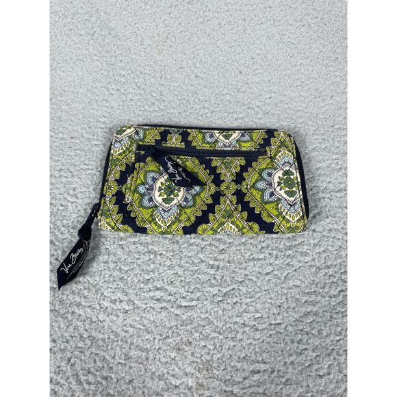 Vera Bradley Cambridge Pattern Zip Around Wallet Green Blue - Picture 3 of 5